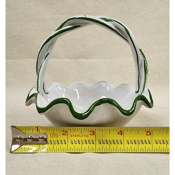 Vintage RCCL Portuguese ART Ceramic Hand Painted Basket Floral - 1988 - Picture 10 of 11